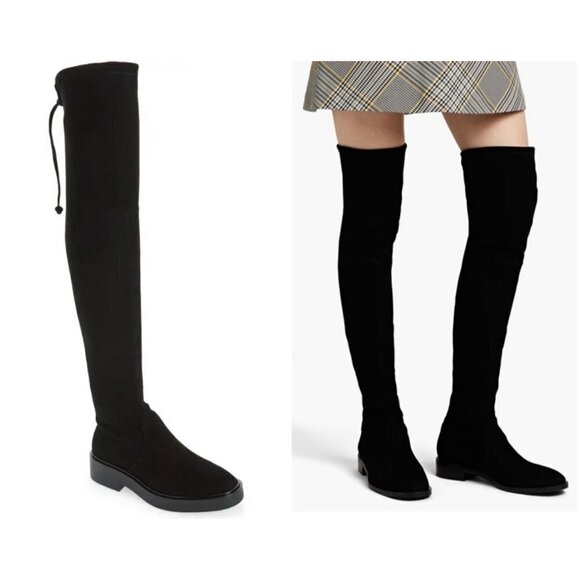 đź’•STUART WEITZMANđź’• Mara Over the Knee Boot ~ Black Suede 8.5 New Without Box - Picture 1 of 16